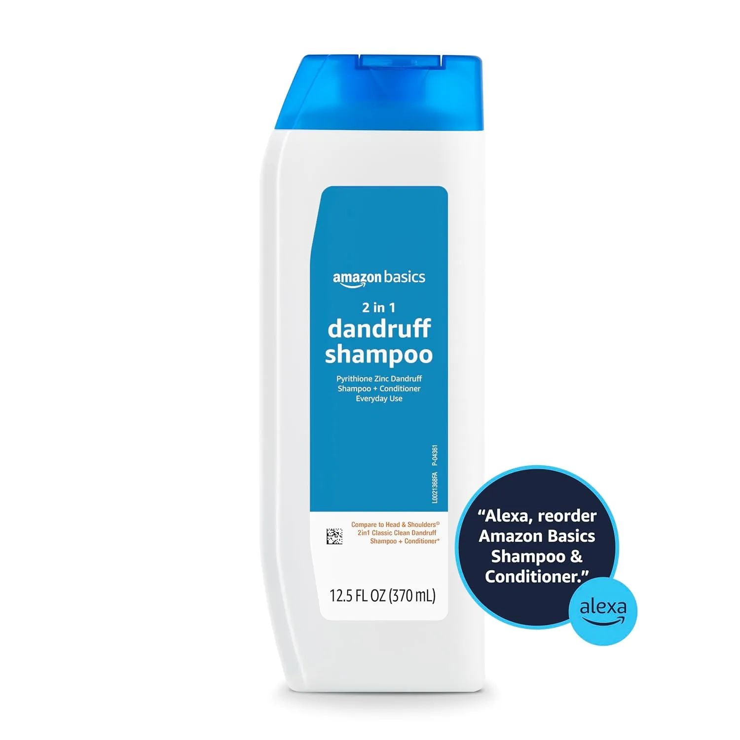 Amazon Basics 2-in-1 Dandruff Shampoo and Conditioner, Gentle, pH Balanced, 12.5 Fl Oz (Pack of 6) (Previously Solimo)