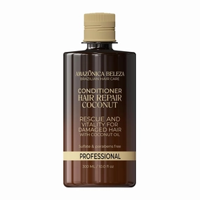 AMAZONICA BELEZA Conditioner and repair the hair with the vitamin and regenerating coconut oil Hair Repair, Professional Line, Multivitamin Repairing for Damaged Hair, 10 Oz