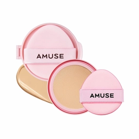 Amuse SEOUL DEW POWER VEGAN CUSHION [REFILL] 02 HEALTHY | beige | Dewy, glow, long-lasting, double coverage, clean beauty, lightweight, natural look, foundation for sensitive skin, hydrating cushion