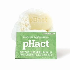 ANDREW LESSMAN pHact Moisture-Rich, Soap-Free Cleansing Bar Cucumber. Natural Skin pH. All Skin Types - Even Sensitive Skin. Hypoallergenic. Dermatologist Tested. 3 - Pack 4.25 oz each
