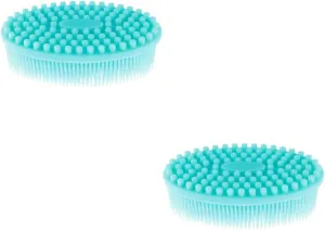 Angoily 2pcs Silicone Shower Brush for Deep Cleansing Ergonomic Exfoliating Pad Back Massage Design Gentle Skin Care Tool for All Skin Types Bath Brush for Family Use