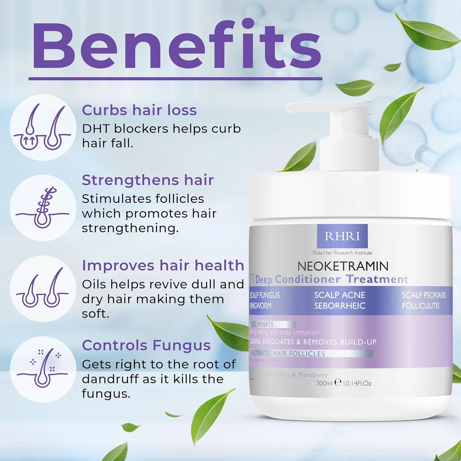 Anti Fungal Deep Conditioner for Men and Women | Scalp Treatment for Psoriasis, Dandruff, Seborrheic Dermatitis | Provides Relief from Folliculitis, Eczema, Itchy , Flaky and Dry Scalp