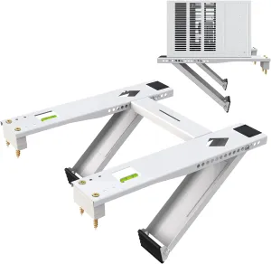 Aozzy Dual Arm Window Air Conditioner Support Bracket Heavy Duty 200lbs, for 5000-22000 BTU Units, Universal Window AC Mount Units Fits Single/Double Hung Windows with Anti-Vibration Pads