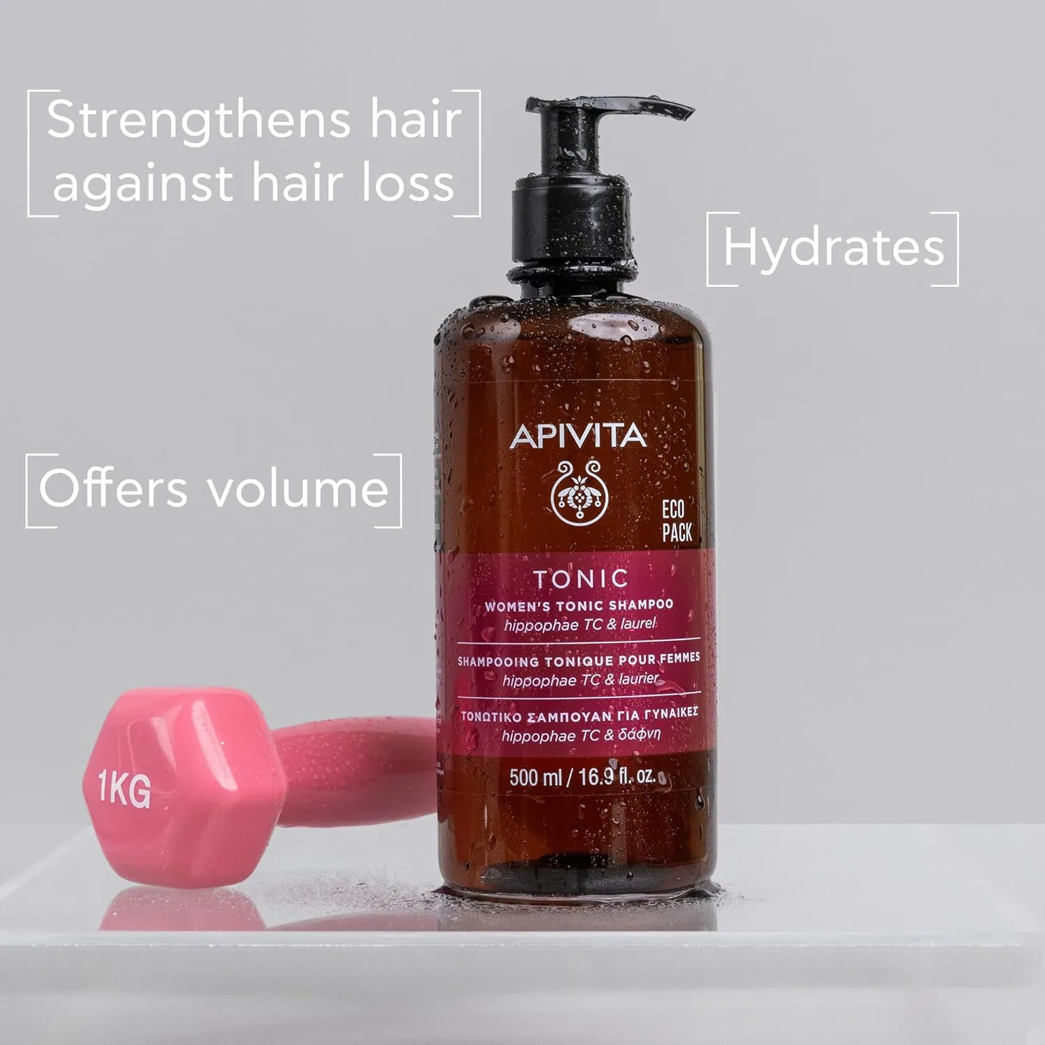 APIVITA Tonic Women's Shampoo for Thinning Hair | Strengthens & Promotes Hair Growth with Hippophae Tonic Complex, Laurel & Propolis, Silicone-Free