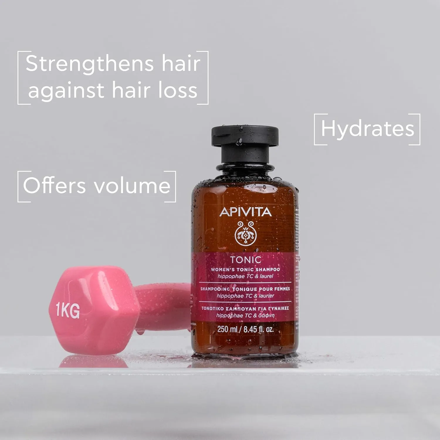 APIVITA Tonic Women's Shampoo for Thinning Hair | Strengthens & Promotes Hair Growth with Hippophae Tonic Complex, Laurel & Propolis, Silicone-Free