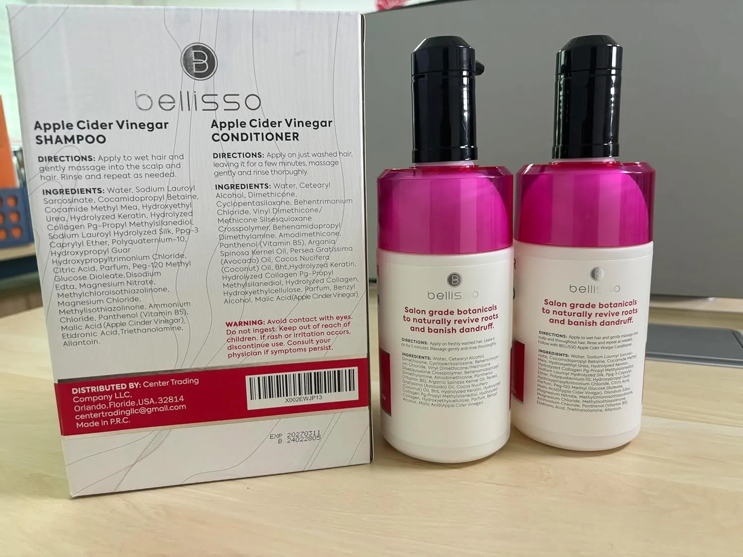 Apple Cider Vinegar Shampoo and Conditioner Set - Stop Flaky and Itchy Scalp – Sulfate Paraben Free Anti Dandruff Soothing Treatment for Dry, Oily and Damaged Hair - Intense Care for Women and Men
