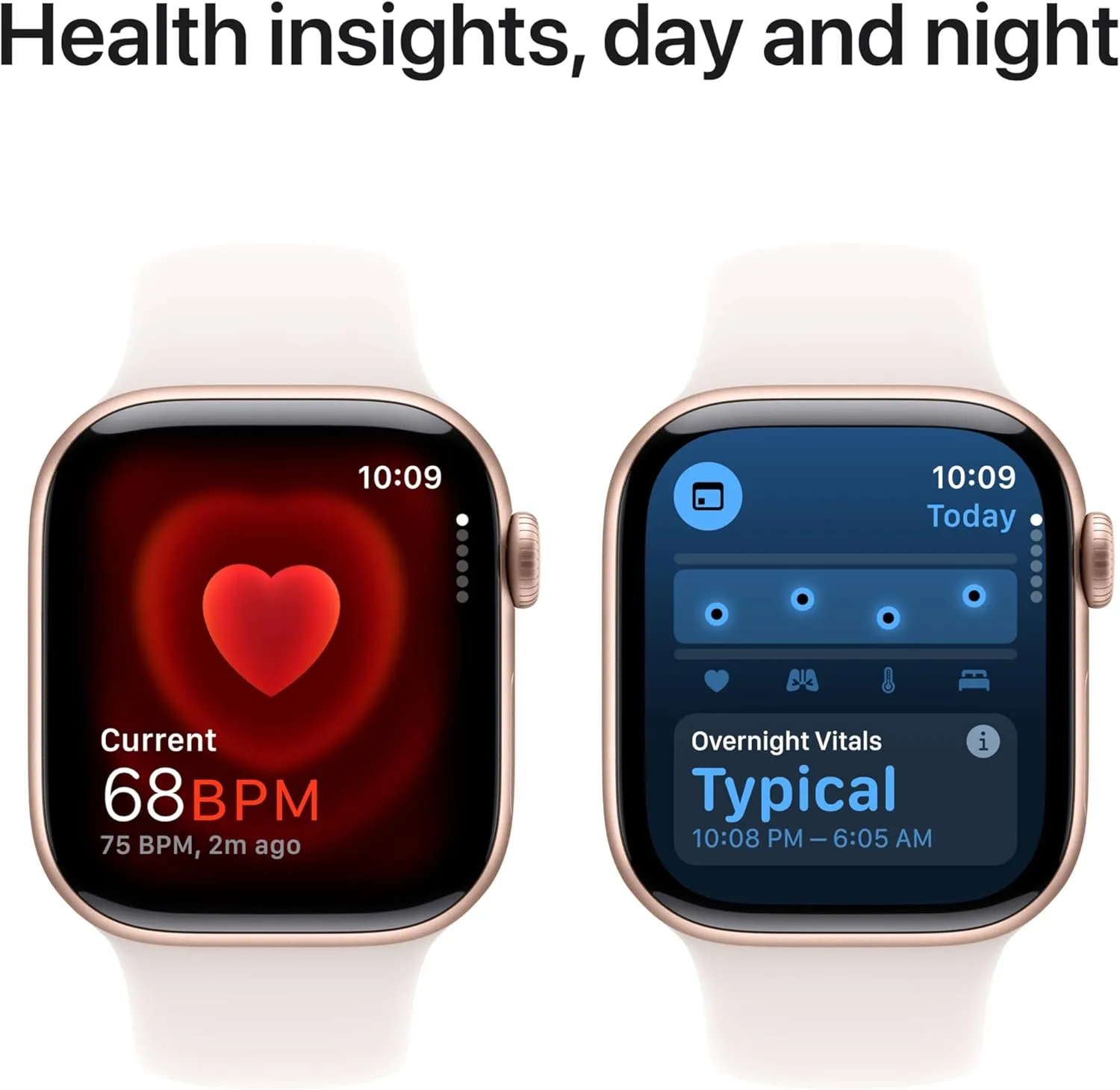 Apple Watch Series 10 [GPS 42mm case] Smartwatch with Rose Gold Aluminium Case with Light Blush Sport Band - S/M. Fitness Tracker, ECG App, Always-On Retina Display, Water Resistant