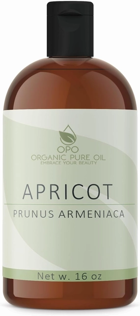 Apricot Kernel Oil - 16 oz, Cold Pressed, Unrefined, Raw, Pure, Bitter Scent - Perfect for Massage, Skin, Hair & Body Care