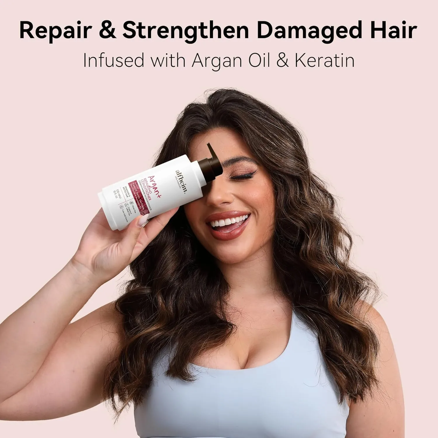 Argan  Repairing Conditioner | Hydrating & Strengthening | Anti-Frizz & Detangling | For Dry & Damaged Hair | With Argan Oil, Keratin & Niacinamide | Sulfate-Free & Color-Safe | 18oz ﻿