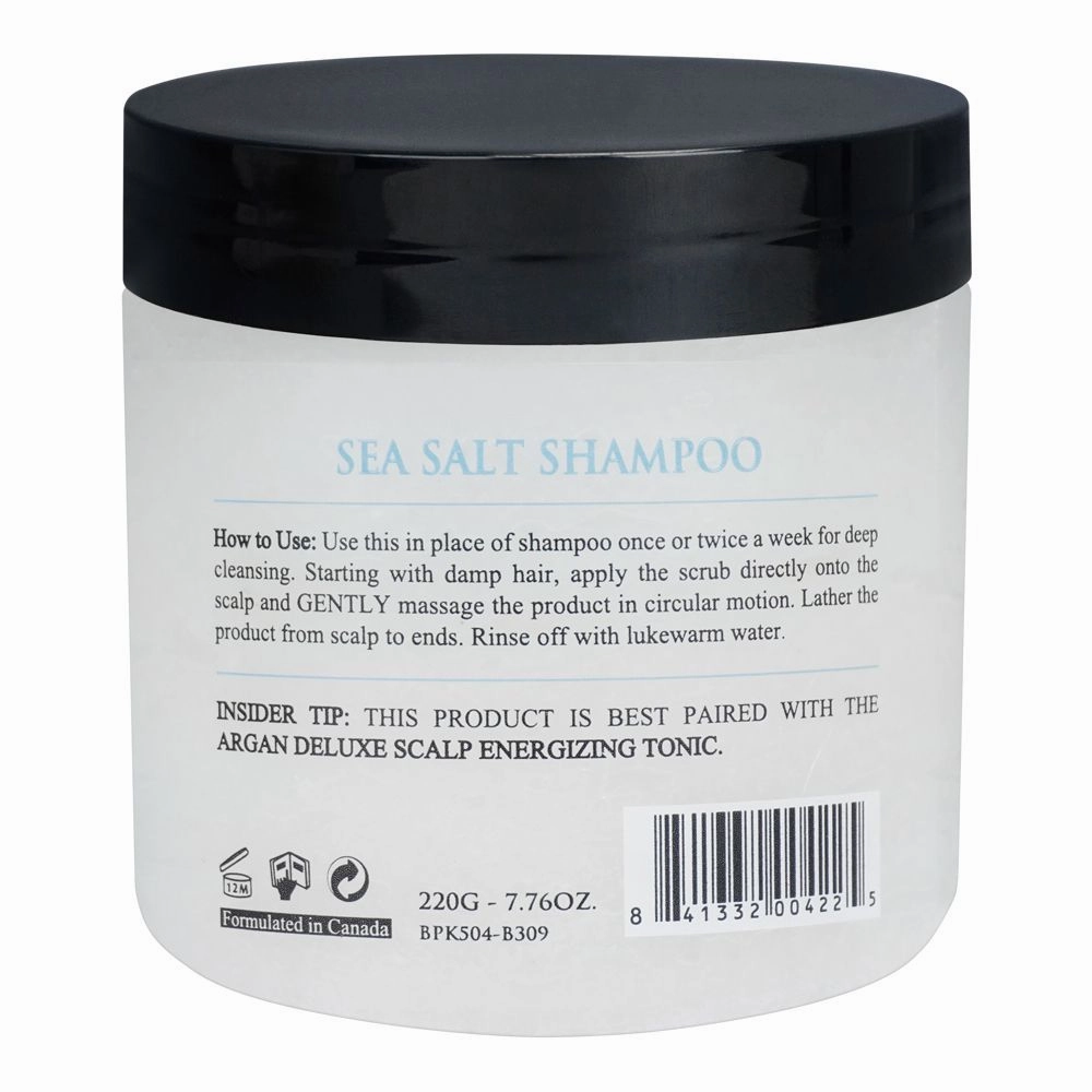 Argan De Luxe Sea Salt Shampoo Soothing Detox Treatment, For Sensitive Or Oily Scalp, 220g