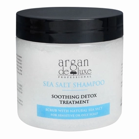 Argan De Luxe Sea Salt Shampoo Soothing Detox Treatment, For Sensitive Or Oily Scalp, 220g