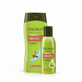 Argan Herbal Hair Shampoo & Oil Combo Reduce Hair damage, removes frizziness and Boosts shine