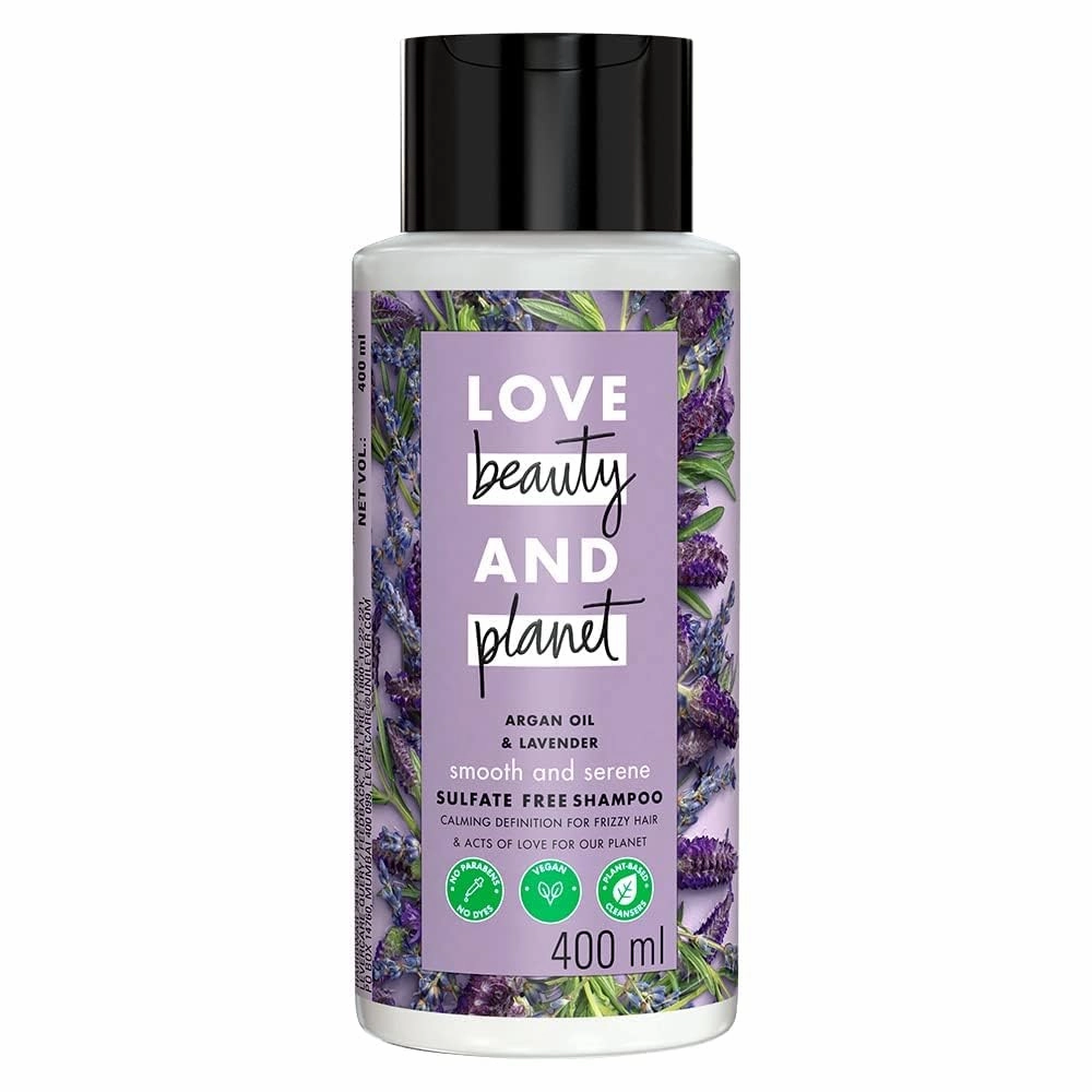 Argan Oil and Lavender Sulfate Free Smooth and Serene Shampoo No Parabens No Dyes 400ml
