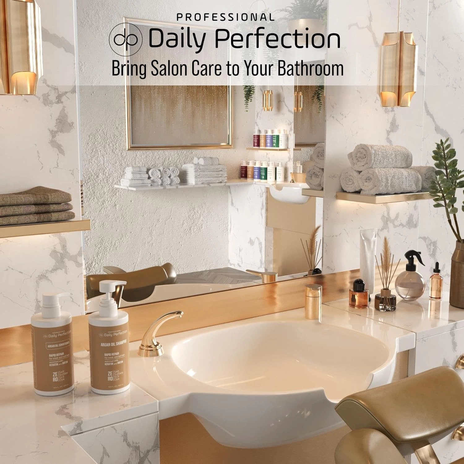 Argan Oil Conditioner to Repair and Protect Your Hair with Biotin and Keratin. Salon-Grade Formula, Salt-Free, Sulfate-Free, and Paraben-Free for Healthier, Shinier Hair.