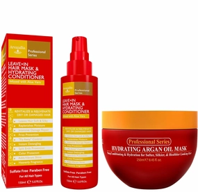 Argan Oil Deep Conditioner and Leave-in Bundle - Repairing, Rejuvenating, and Revitalizing Combo for Dry Hair