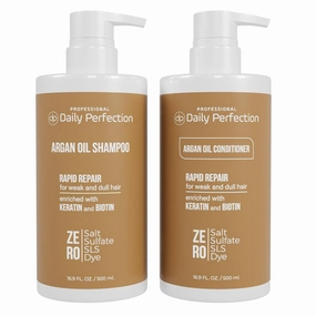 Argan Oil Shampoo and Conditioner to Repair and Protect Your Hair with Biotin and Keratin. Salon-Grade Formula, Salt-Free, Sulfate-Free, and Paraben-Free for Healthier, Shinier Hair.