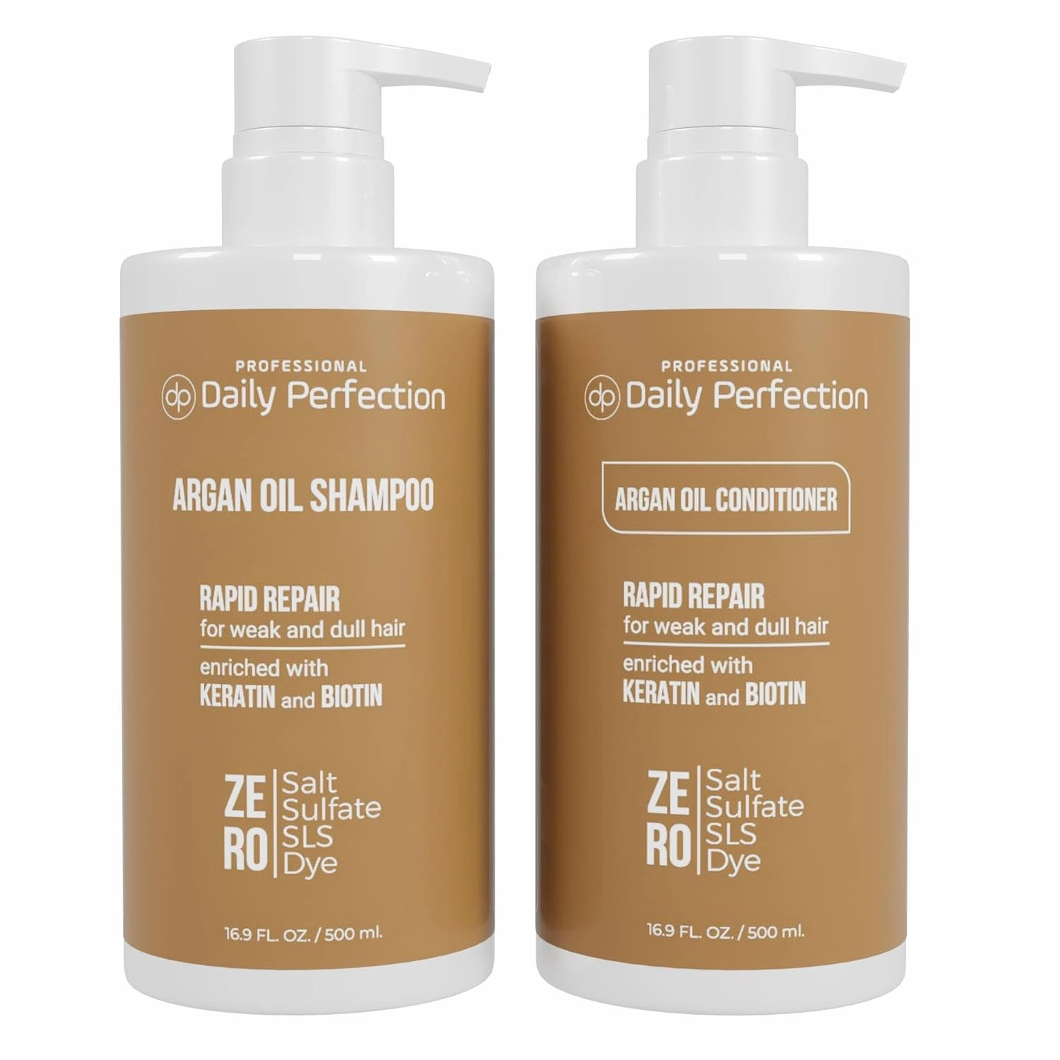 Argan Oil Shampoo and Conditioner to Repair and Protect Your Hair with Biotin and Keratin. Salon-Grade Formula, Salt-Free, Sulfate-Free, and Paraben-Free for Healthier, Shinier Hair.