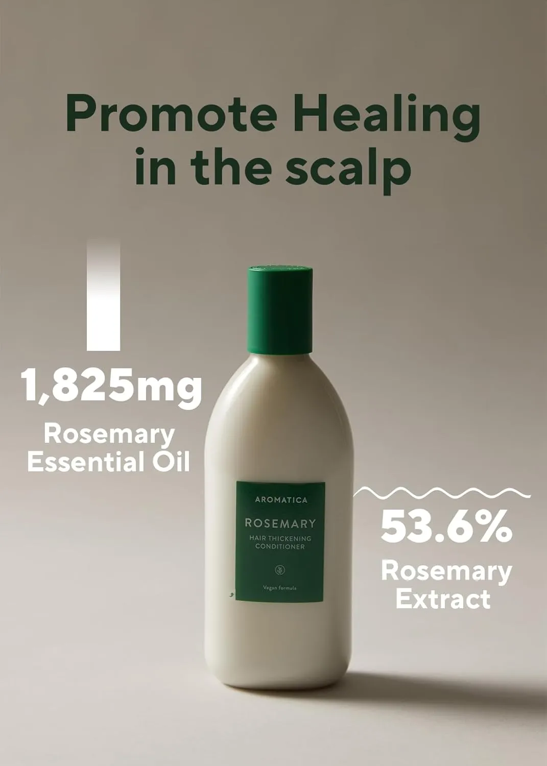 AROMATICA Rosemary Hair Thickening Conditioner 13.53oz/400ml, Vegan Hair Conditioner for damaged hair and dry hair - Moisturizing Conditioner For Men and Women