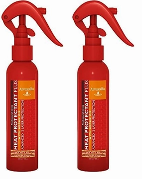 Arvazallia Heat Protectant Spray with Argan Oil - Professional Grade Thermal Protector, Leave-in Conditioner, Anti-frizz, and Shine Spray (Pack of 2)