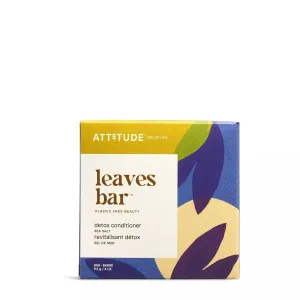ATTITUDE Detox Conditioner Bar, Natural Origin, Ideal for Oily Hair, Damaged Hair, Jojoba Oil, Vegan, Sea Salt, 4 Oz