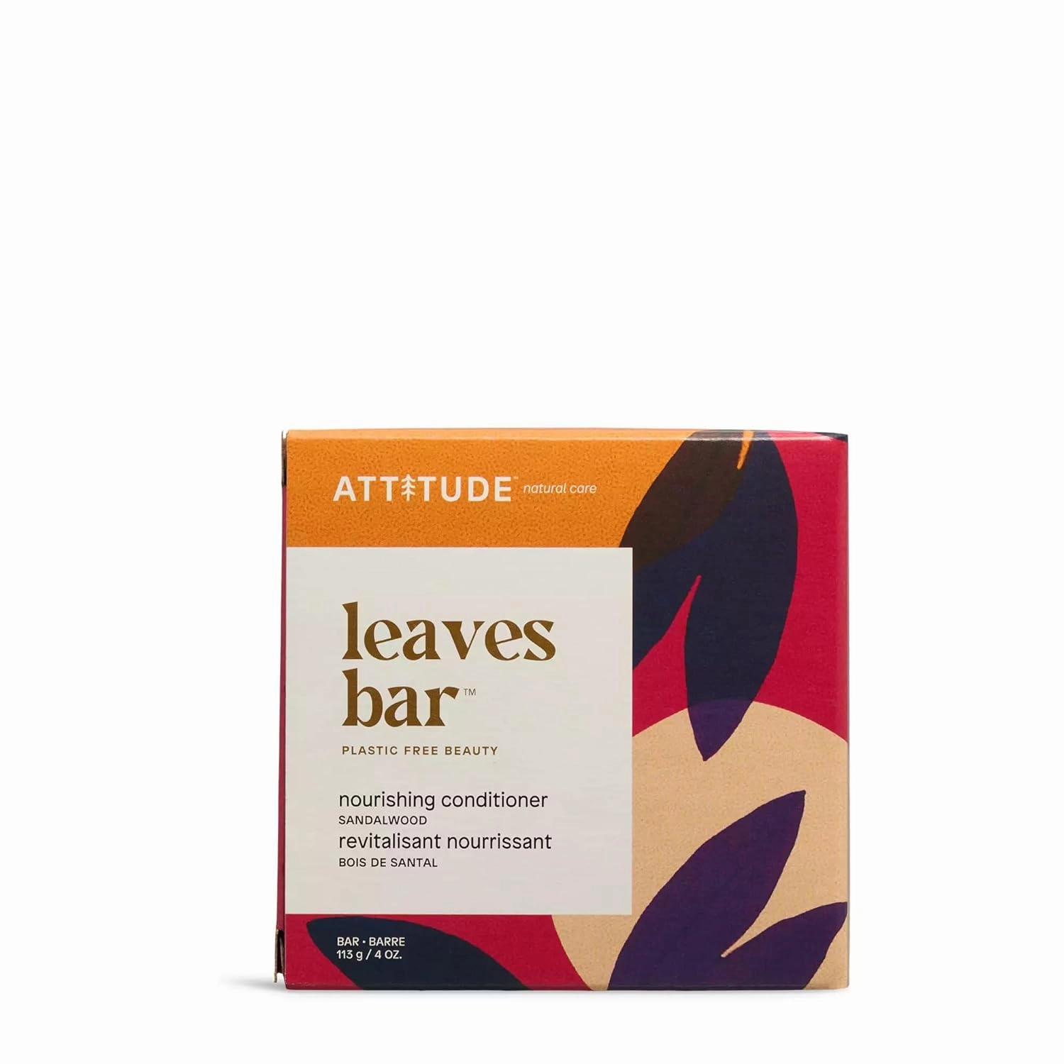ATTITUDE Nourishing Conditioner Bar, Natural Origin, Repair and Protect, Avocado oil & Shea Butter, Vegan, Sandalwood, 4 Oz
