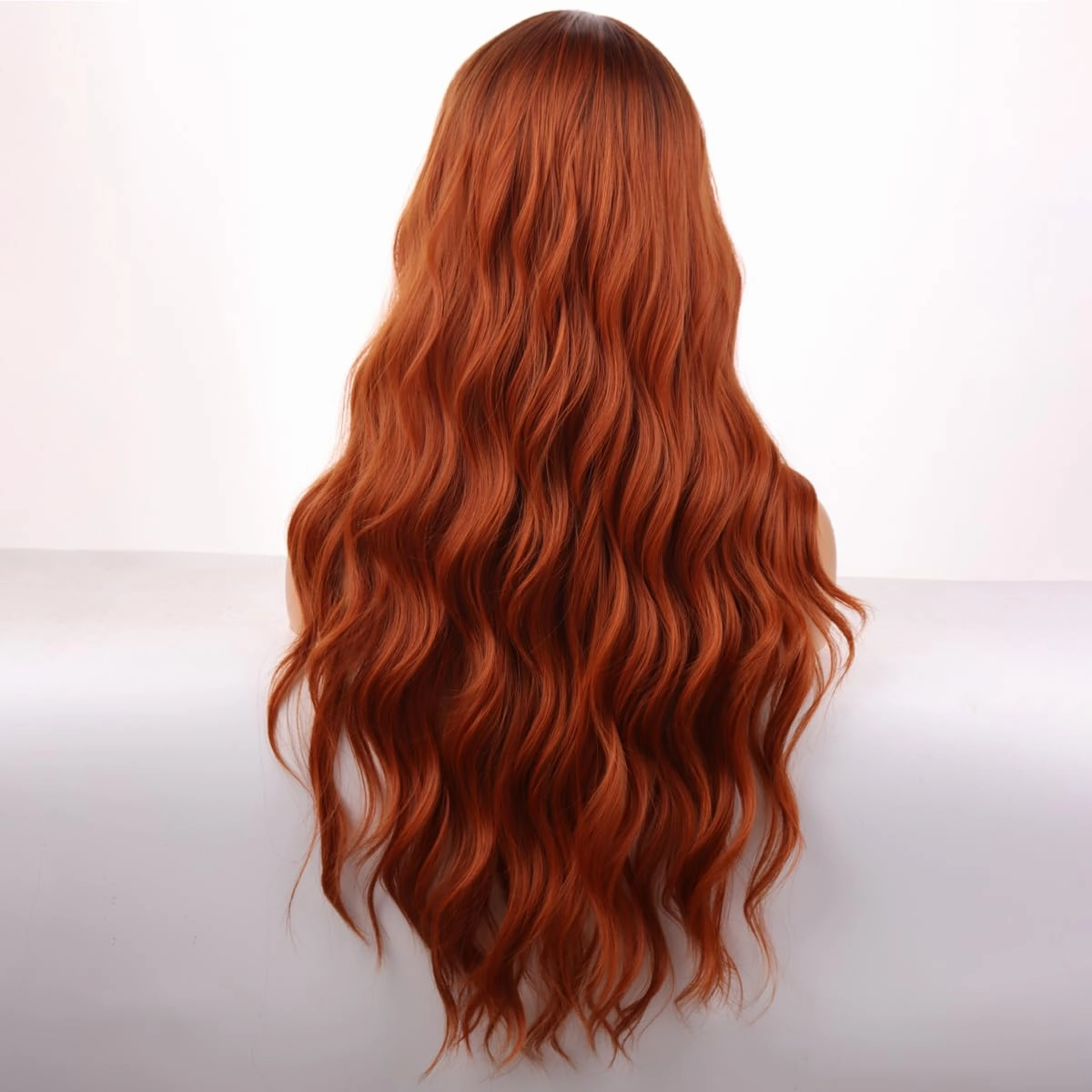 Auburn Wig Long Red Curly Wavy Wigs for Women Middle Part Ombre Orange Wig Heat Resistant Synthetic Wigs for Daily Use Cosplay wig