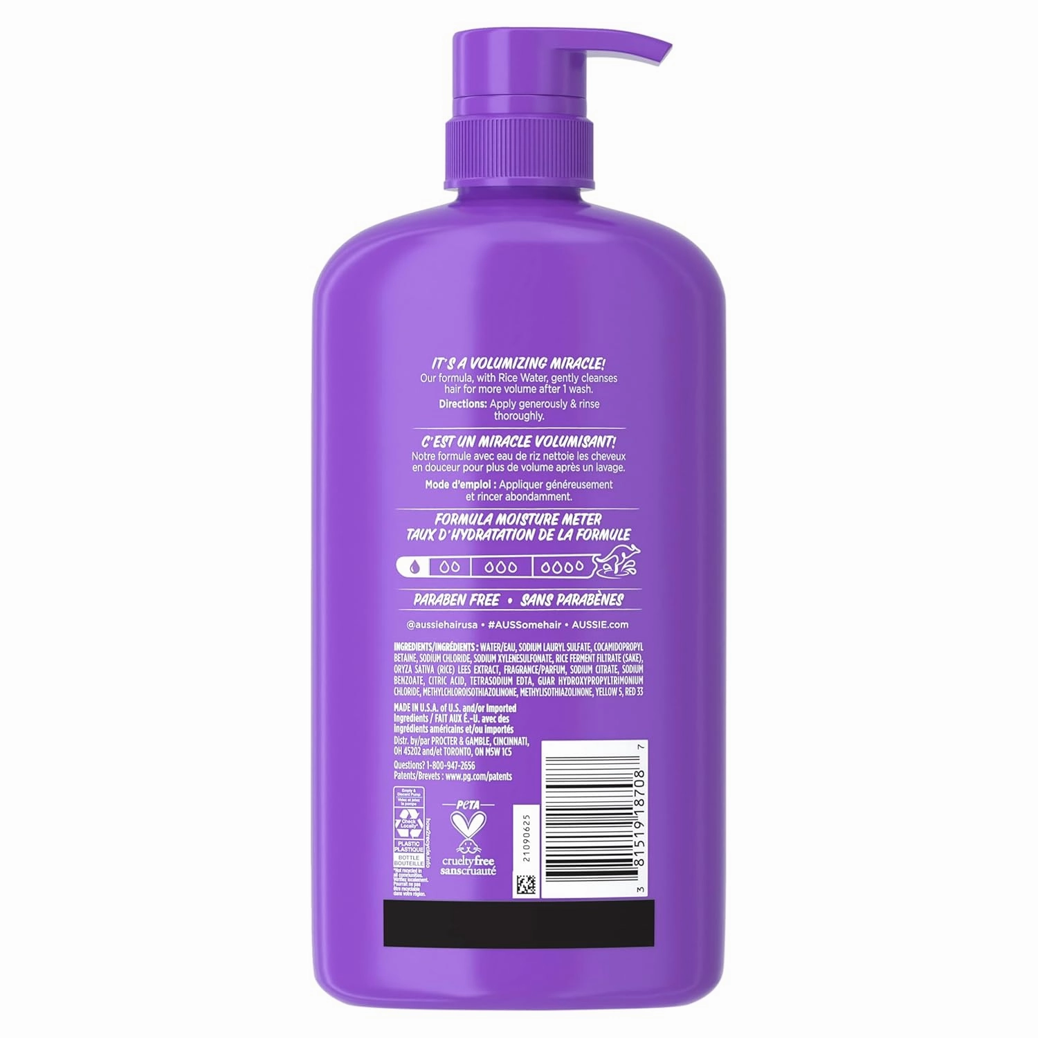 Aussie Miracle Volume Shampoo, Paraben-Free, Volumizing, 30.4 oz, 4-pack