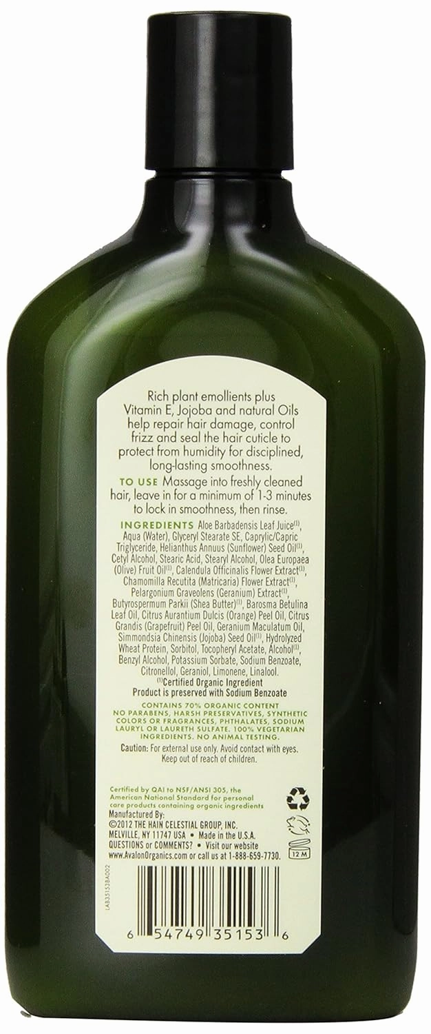 Avalon Organics Conditioner, Smoothing Grapefruit & Geranium, 11 Ounce