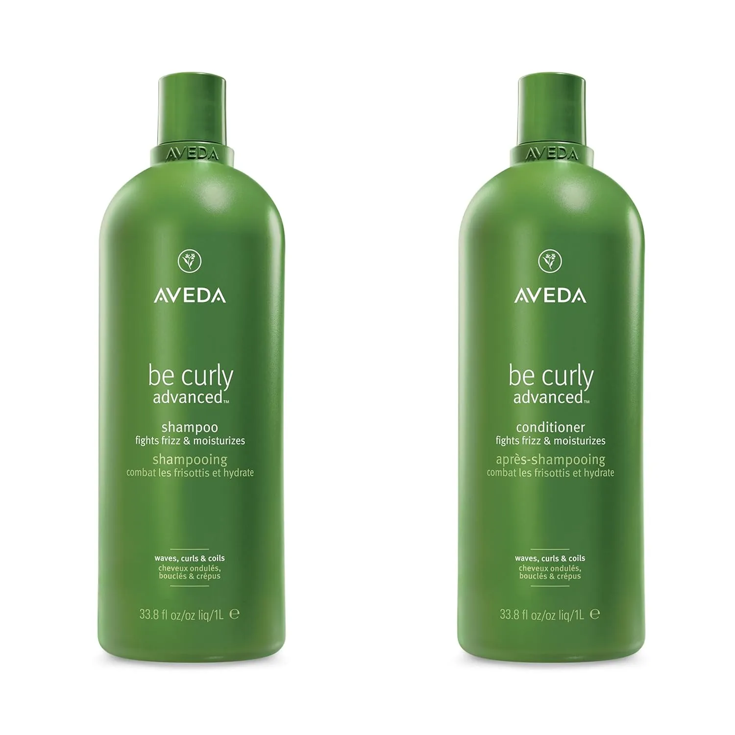 Aveda Be Curly Advanced Shampoo & Conditioner Duo | for Curly, Coily, Wavy Hair | Fights Frizz | Silicone Free, Sulfate Free | Liter Size