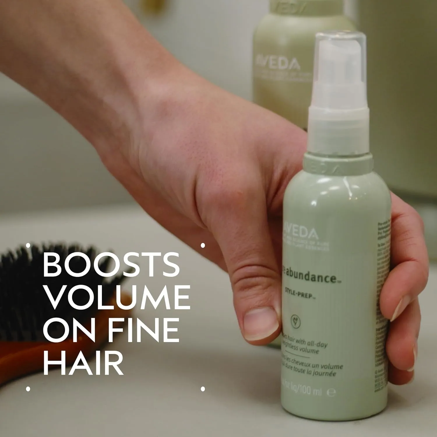 Aveda Pure Abundance Style-Prep | Volume Spray for Fine Hair | Adds All-Day Volume, 3.4 Fl Oz