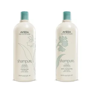 Aveda Shampure Nurturing Shampoo & Conditioner Duo | Daily Shampoo & Conditioner for Normal, Fine to Medium Hair | Silicone Free | Liter Size