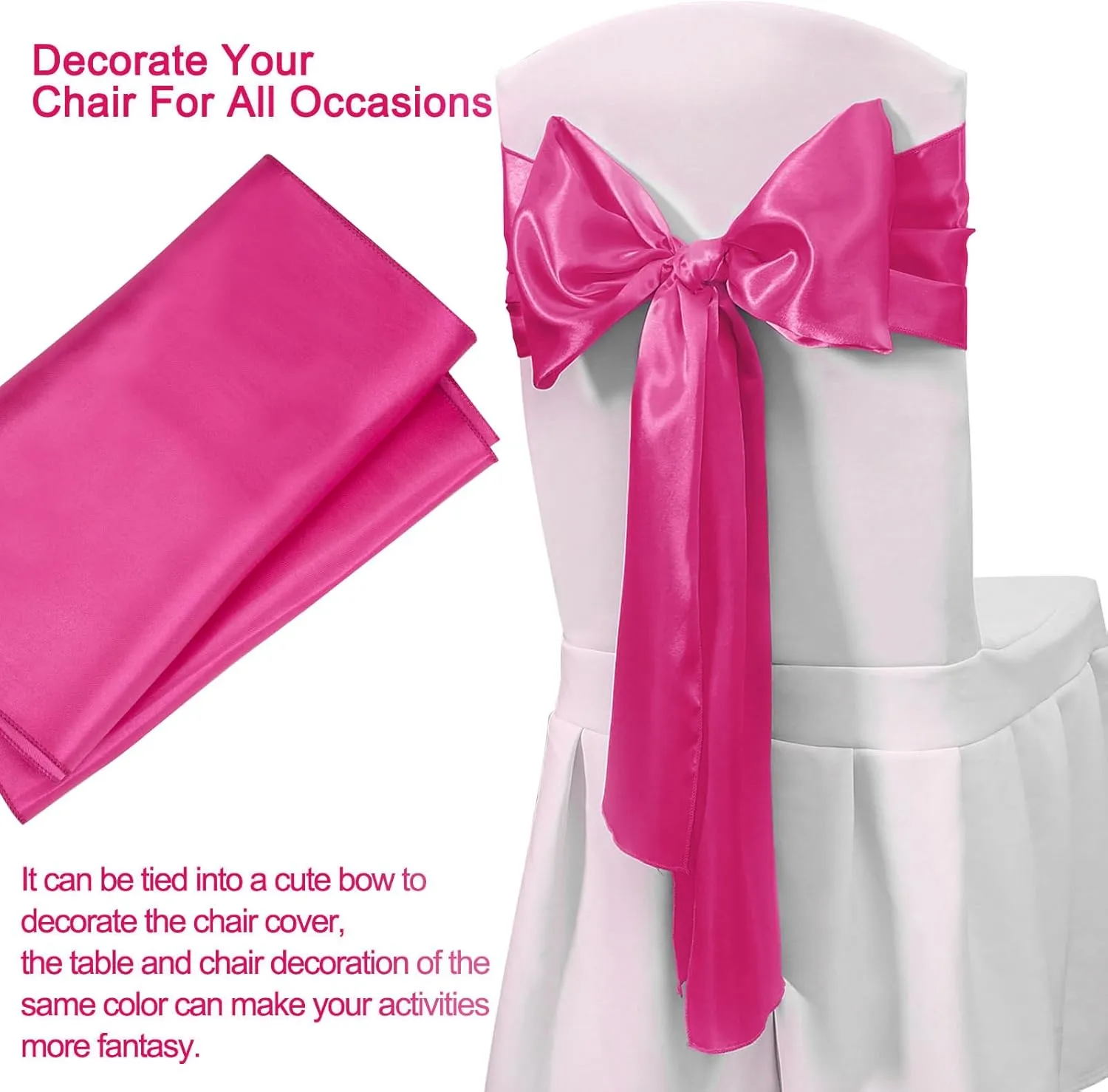 B-COOL Hot Pink Table Runner Satin Table Runners Wedding Party Table Runners 10 Packs 12x108 inch Silk Smooth Fabric for Baby Shower Birthday Party Decorations