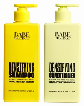 Babe Original Densifying Shampoo & Conditioner Volumizing Conditioner for Fine or Dry/Damaged Hair | Aloe Vera, Ceramides, Rice Protein for Fuller   Hydrated Hair | Cruelty-Free and Vegan