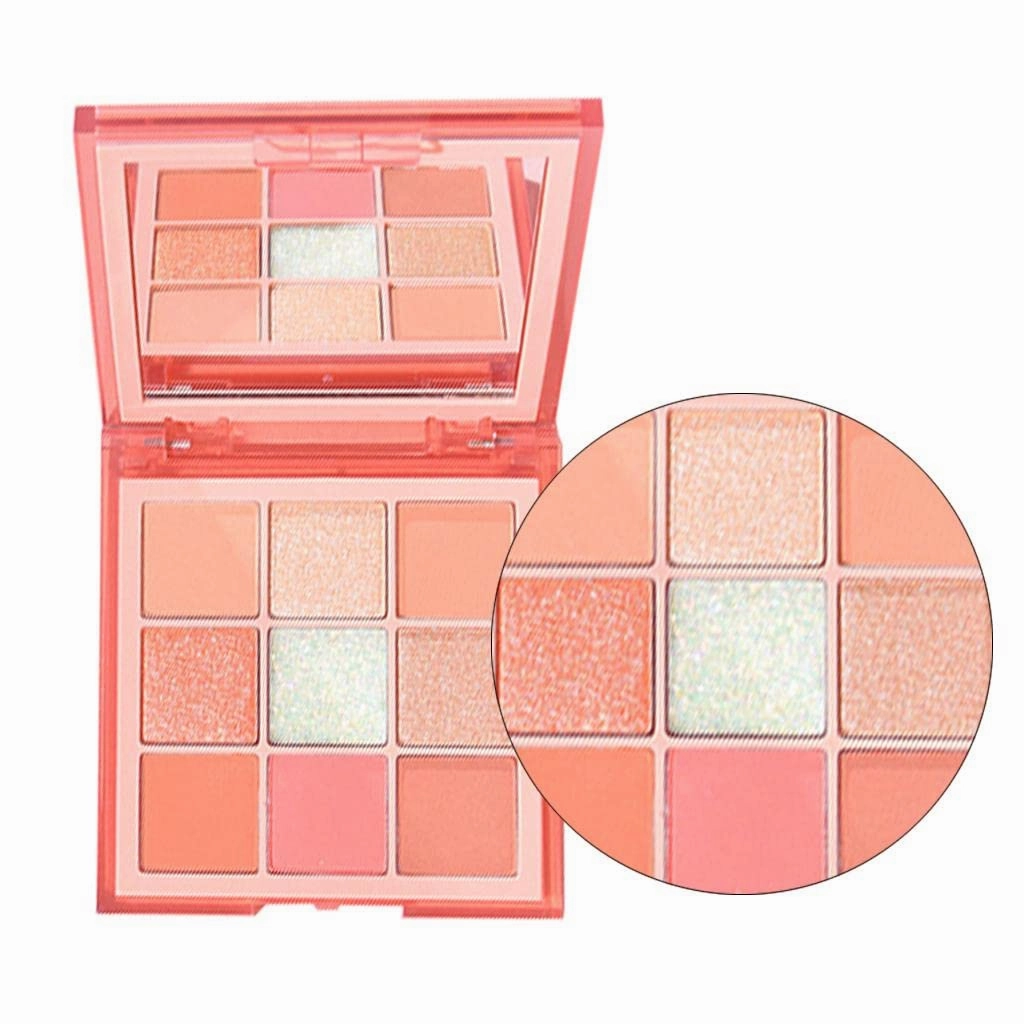 barenx Eyeshadow Palette 9 Color Eye Shadow Matte Glitter Professional Makeup Eye Shadow Powder Long Lasting Waterproof Cosmetic Eye Shadow Palette - Pink