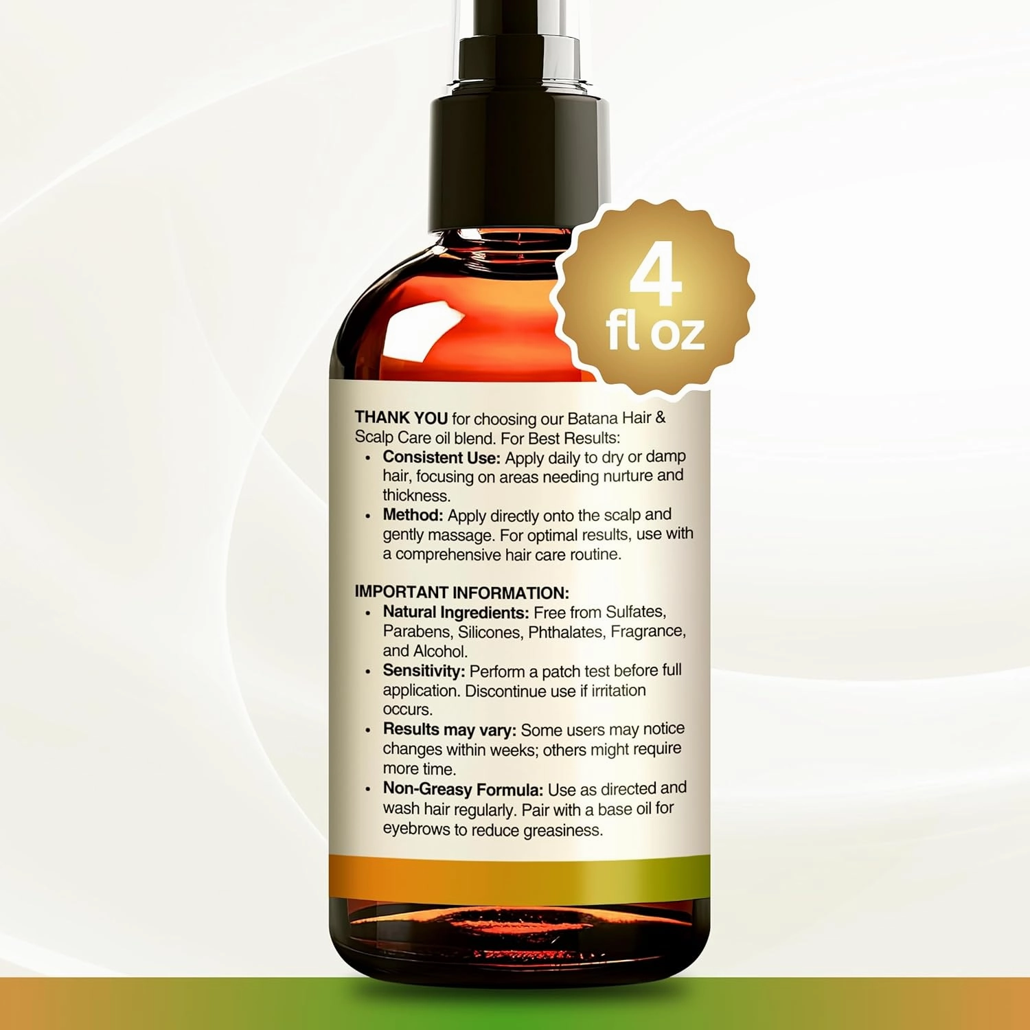 Batana Oil for Hair Growth Oil with Rosemary Castor, 100% Pure, Organic, Cold-Pressed, Unrefined Batana from Honduras by Dr. Sebi - Natural, Vegan, for Strong Roots and Thick Hair, 4oz