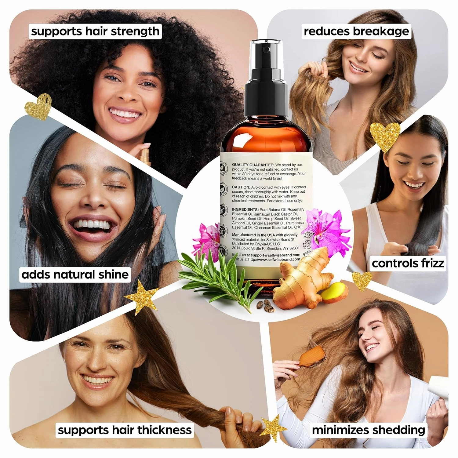 Batana Oil for Hair Growth Oil with Rosemary Castor, 100% Pure, Organic, Cold-Pressed, Unrefined Batana from Honduras by Dr. Sebi - Natural, Vegan, for Strong Roots and Thick Hair, 4oz