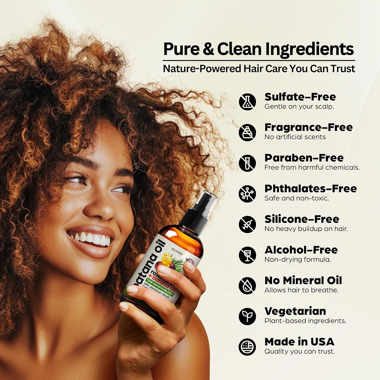Batana Oil for Hair Growth Oil with Rosemary Castor, 100% Pure, Organic, Cold-Pressed, Unrefined Batana from Honduras by Dr. Sebi - Natural, Vegan, for Strong Roots and Thick Hair, 8oz