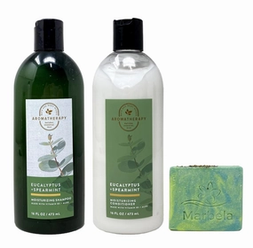 Bath & Body Works Aromatherapy Eucalyptus   Spearmint Shampoo and Conditioner Set with a Fresh Forest Bar Soap - Full Size
