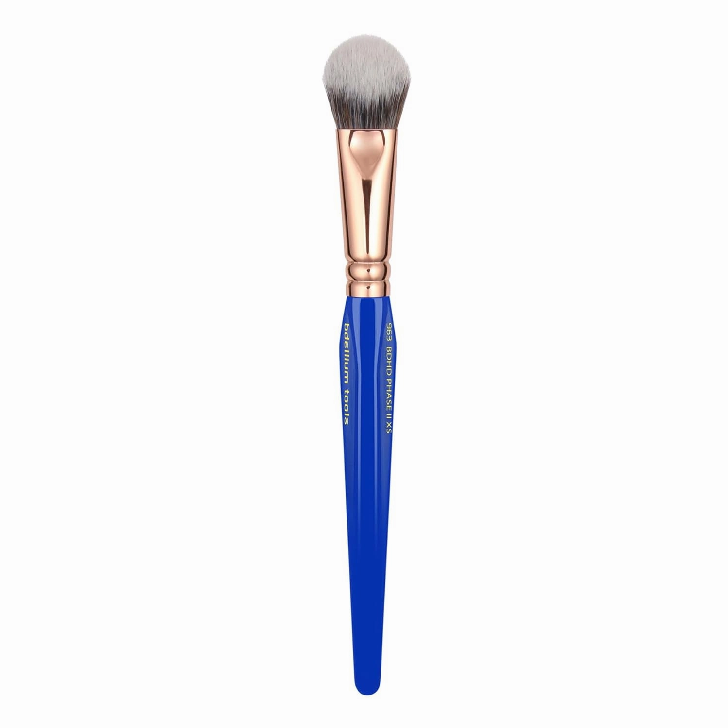 Bdellium Tools Professional Makeup Brush - Golden Triangle 963 BDHD Phase II xs - With All-Vegan Synthetic Fibers, For Precision Blending, Highlighting, Contouring, and Softening (Blue, 1pc)