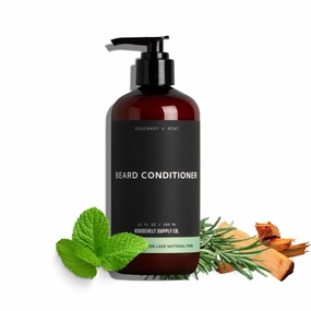 Beard Conditioner, Rosemary & Mint, Panthenol & Aloe Vera for a Stronger, Healthier Beard, Nourishing, Softening, Split End and Frizz Control - 12 OZ