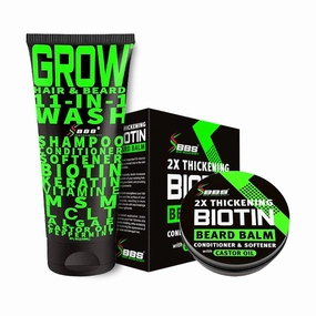 Beard Growth Kit w/Biotin Beard Balm for Men & Beard Softener for Men   GROW Hair Growth Shampoo (11-in-1 Beard Conditioner for Men & Biotin Shampoo)