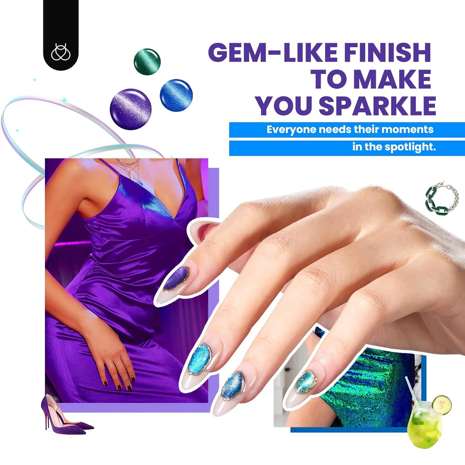 Beetles 20 Colors Cat Eye Gel Nail Polish Set with Base Gel and Matte Glossy Top Coat, Nude Pink Green Blue Nail Polish Lush Velvet with Magnet Soak Off LED Manicure Salon DIY Art Gifts for Women