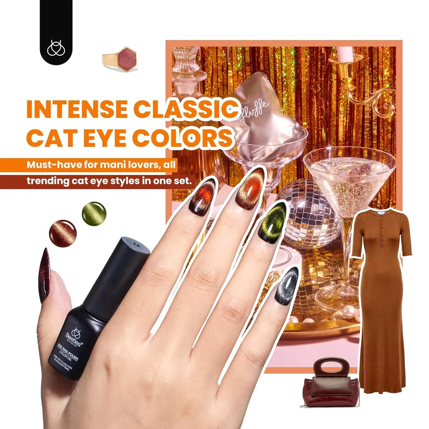Beetles 20 Colors Cat Eye Gel Nail Polish Set with Base Gel and Matte Glossy Top Coat, Nude Pink Green Blue Nail Polish Lush Velvet with Magnet Soak Off LED Manicure Salon DIY Art Gifts for Women