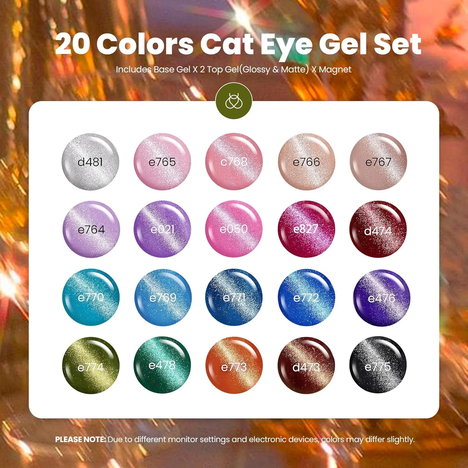Beetles 20 Colors Cat Eye Gel Nail Polish Set with Base Gel and Matte Glossy Top Coat, Nude Pink Green Blue Nail Polish Lush Velvet with Magnet Soak Off LED Manicure Salon DIY Art Gifts for Women
