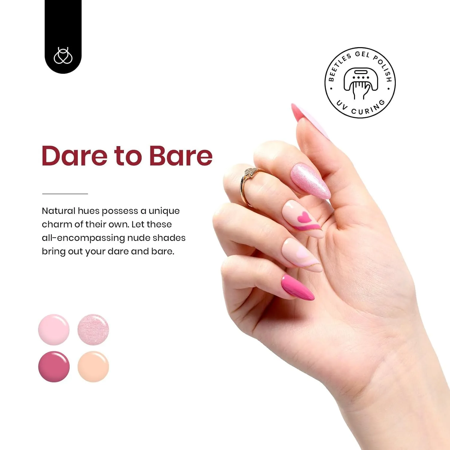 Beetles Gel Nail Polish 23Pcs Nude Pink Gel Polish Set Dare to Bare Collection Soak off Uv Led Lamp Needed Manicure with 3Pcs Base Coat Matte Glossy Gifts for Mom