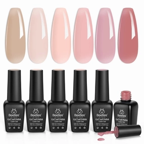 Beetles 20 Colors Gel Nail Polish Kit Nude Pink Neon Red Nail Gel Pastel Yellow Blue Gel Polish Set with 6PCS Jelly Gel Polish with Glossy & Matte Top and Base Coat