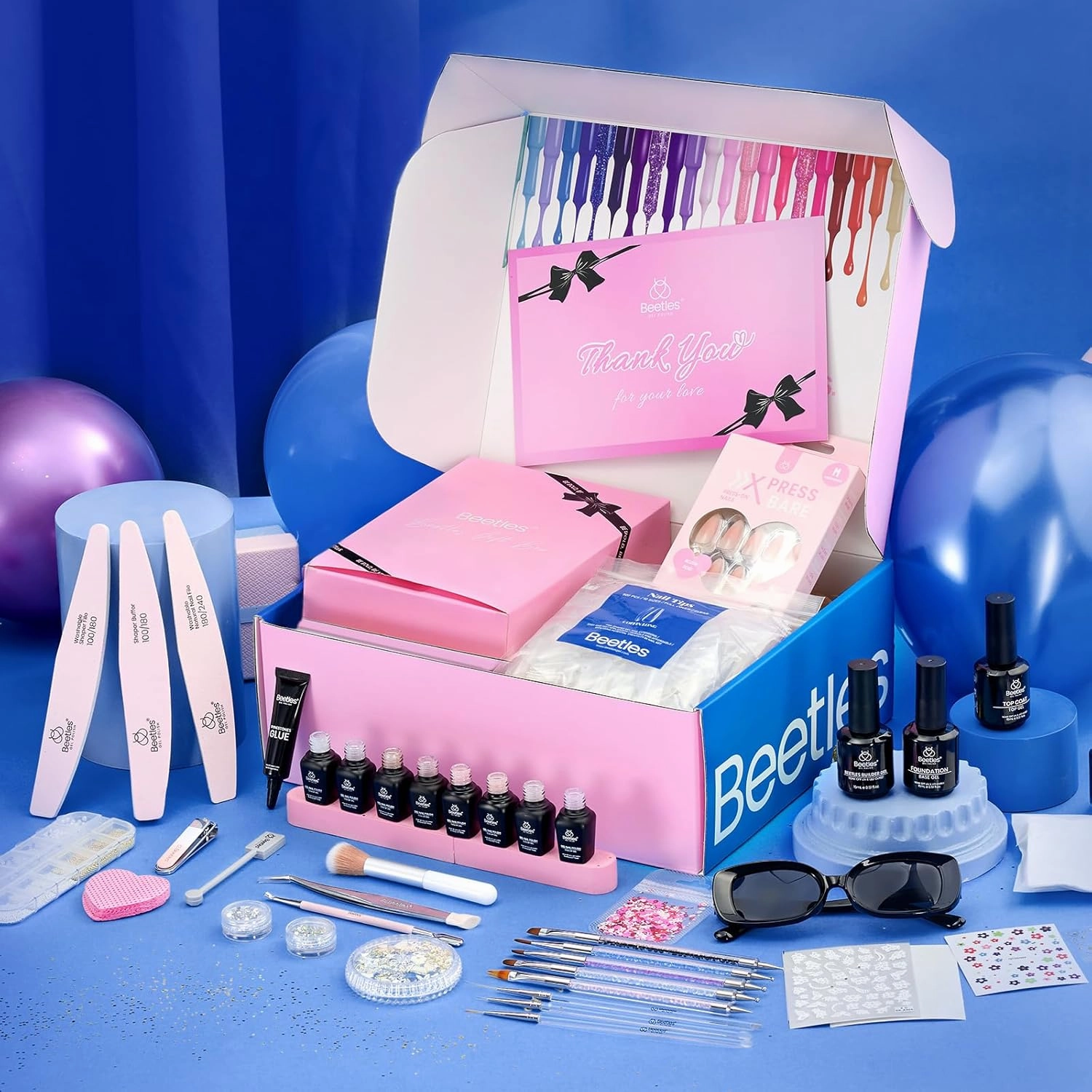 Beetles Jelly Gel Nail Polish Set - Gift Box Nude Sands Collection 75 PCS 20 Colors Jelly Nail Polish Kit Nude Pink Milky White Glitter Silver Cat Eye Base Glossy Matte Top Coat Gift for Nomen