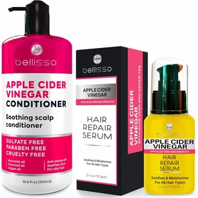 BELLISSO Apple Cider Vinegar Conditioner and Apple Cider Vinegar Hair Serum Oil