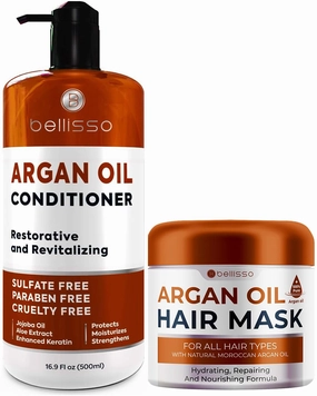 BELLISSO Argan Oil Conditioner and Moroccan Argan Oil Mask