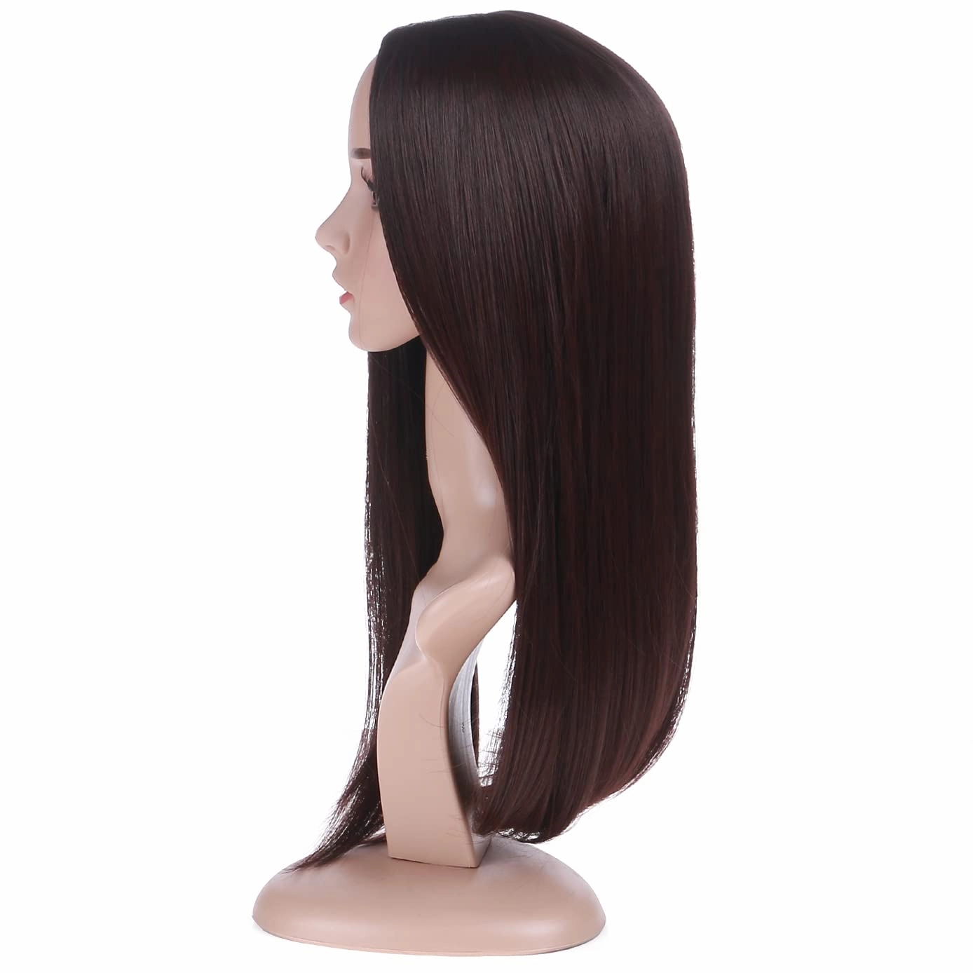 BERON Dark Brown Wigs Straight Long Wig Middle Part Women's Hair Wigs for Cosplay Halloween Party or Daily Use Wig Cap Included